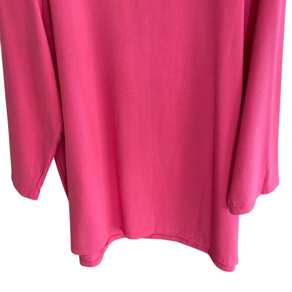 Quacker Factory Top 2X Pink Palm Tree Sparkle Rhinestones Tropical Beachy Fun - Picture 12 of 13